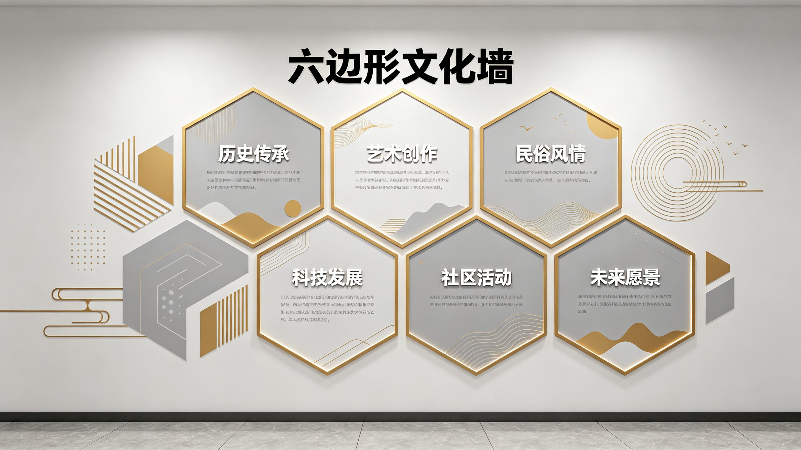 商洛企业文化墙 | 六边形信息美学